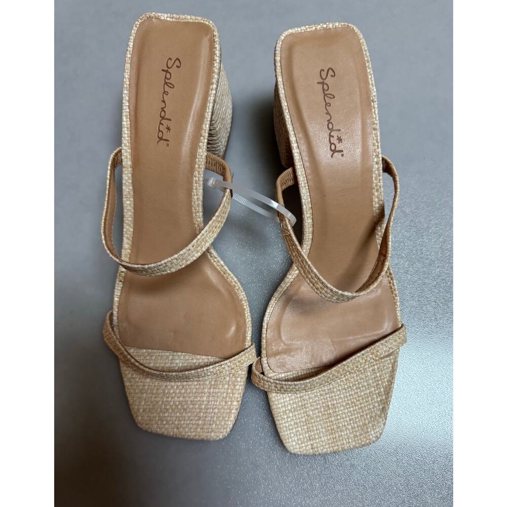 Splendid Kharis Raffia Block Heel Sandals - Size 11 - Picture 4 of 5